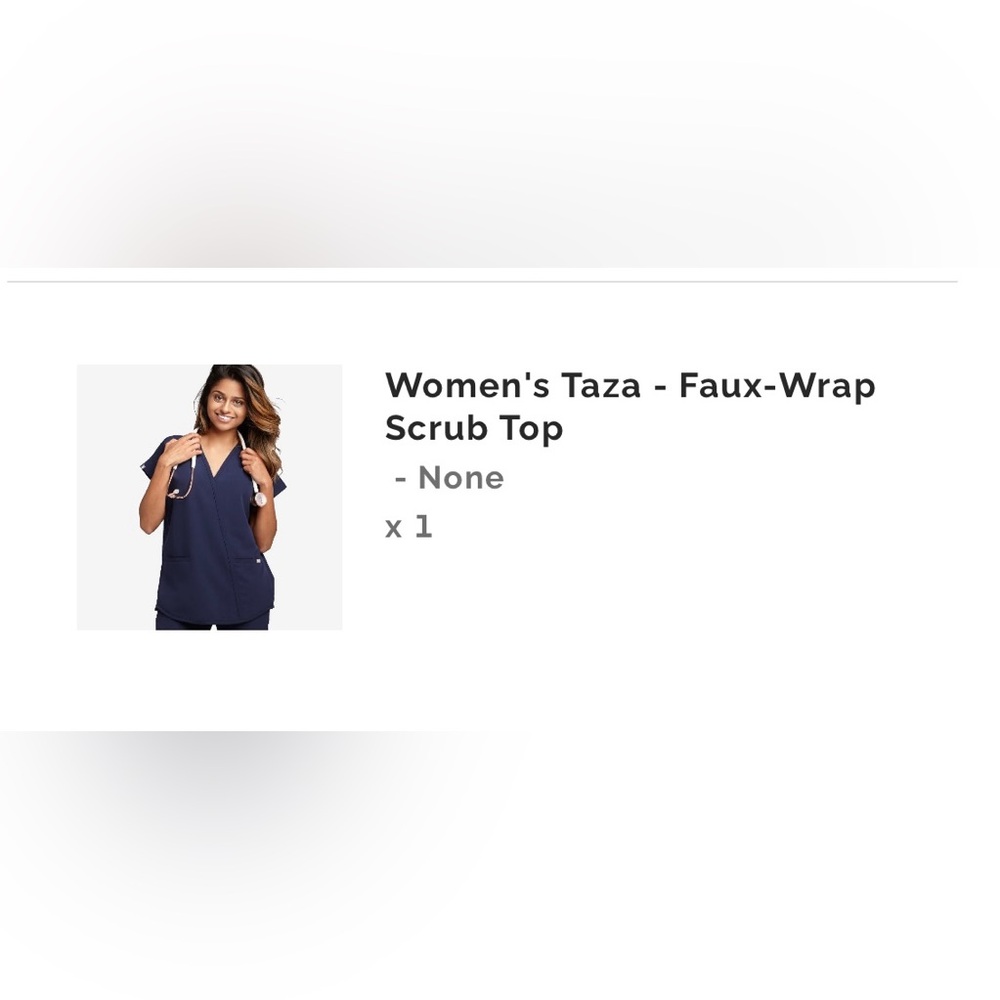 FIGS OVERSIZED NAVY Women's Taza - Faux-Wrap
Scrub Top GUC